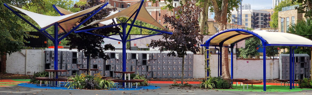 Striking Star and Barrel Vault playground Canopies